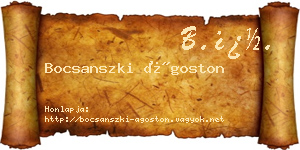 Bocsanszki Ágoston névjegykártya